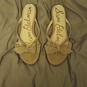 Final price Sam edelman wood and leather sandals